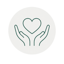 Two hands holding a heart