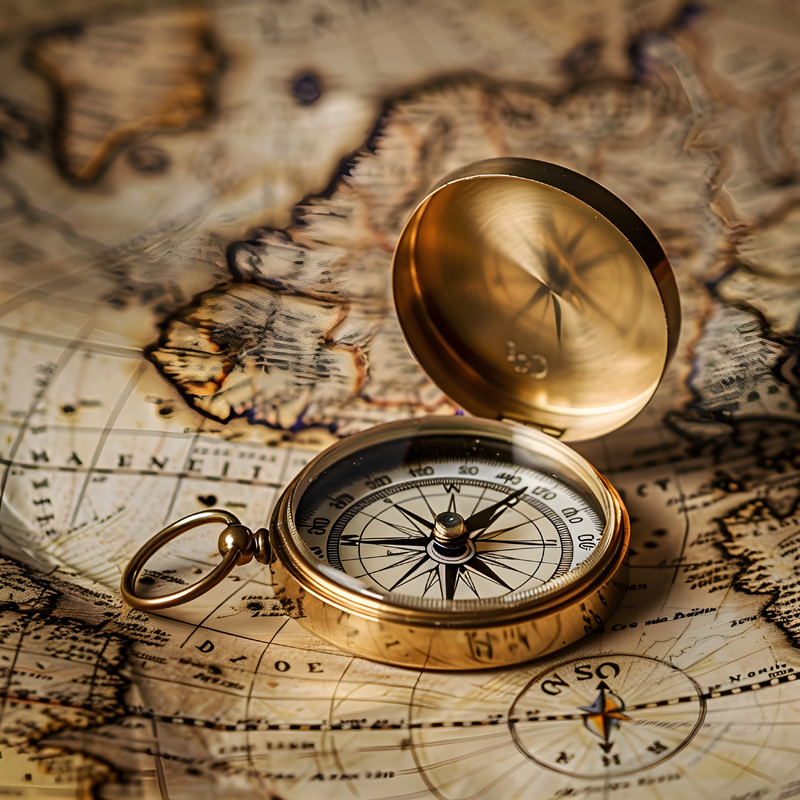 old map and compass