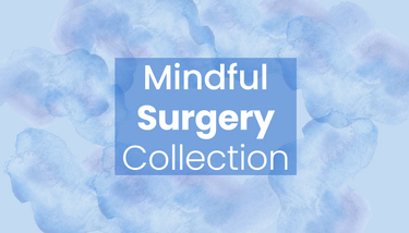 Calming blue clouds with text Mindful Surgery Collection