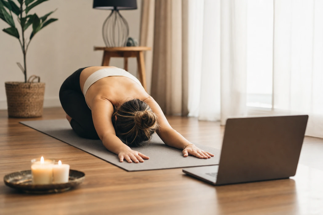 nettbasert yoga for stress og smerte