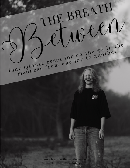 Titled The Breath Between, the photo shows a woman in joy and peace after taking her four minutes on the go, ready for the next adventure life has in store.