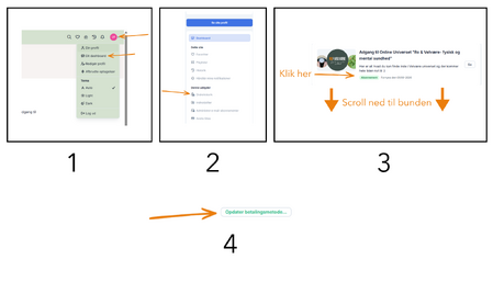 Guide til at skifte betalingskort i dit Ro & Velvære-dashboard
