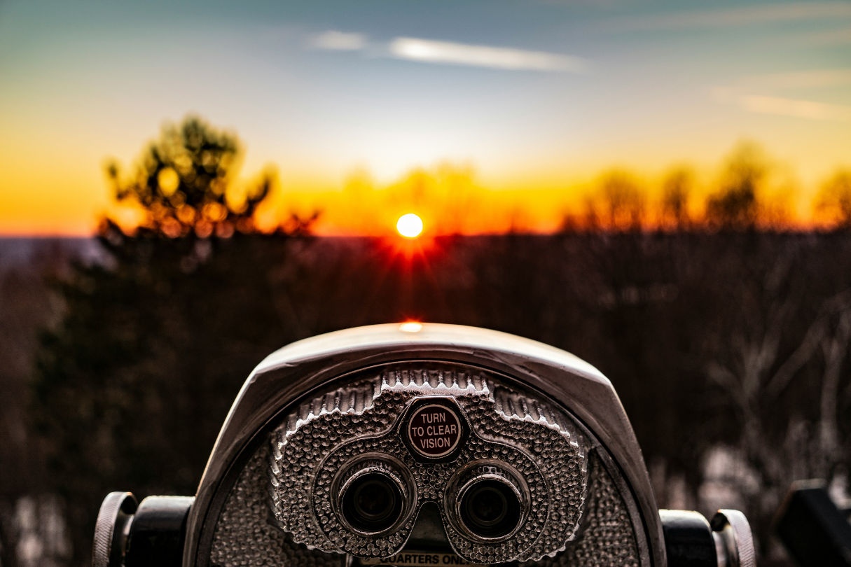 telescope at sunset