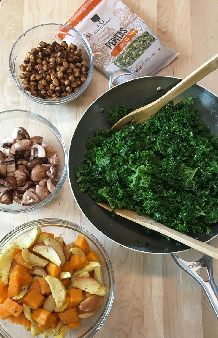 kale Mushrooms Peas Salad High Fiber