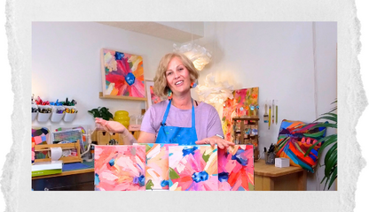 tish showing mini canvases