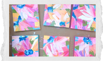 6 mini canvases painted at once