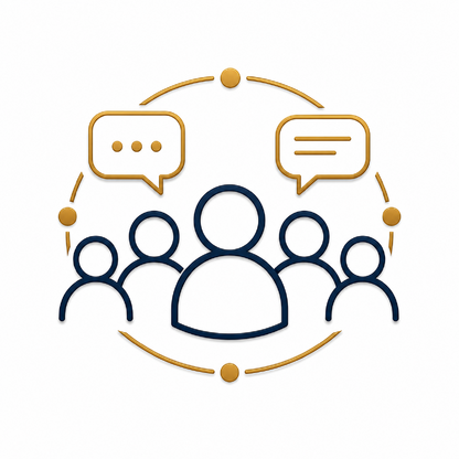 People with speech bubbles Image