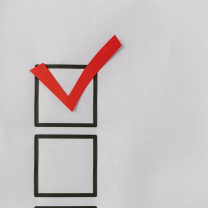 A red checkmark on the top box of two checkboxes
