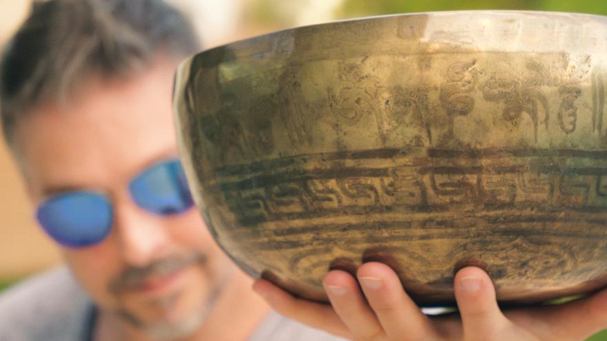 Mystic Sound Healing's first singing bowl from rishikesh