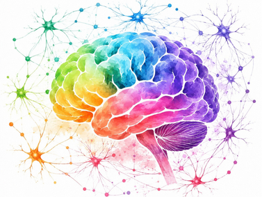 Image of a rainbow brain