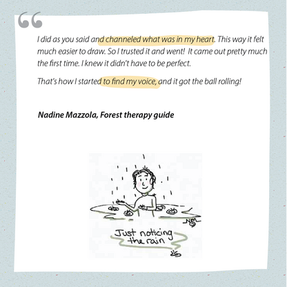 Visual Minds member drawing and testimonial, slide 9