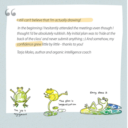 Visual Minds member drawing and testimonial, slide 2