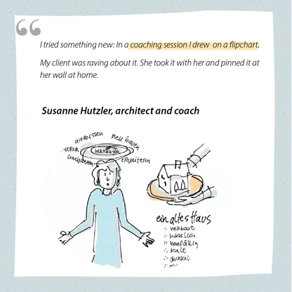 Visual Minds member drawing and testimonial, slide 4