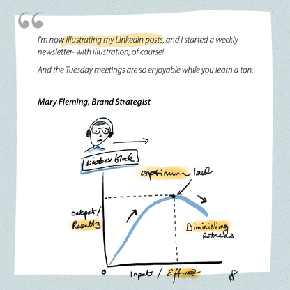 Visual Minds member drawing and testimonial, slide 7