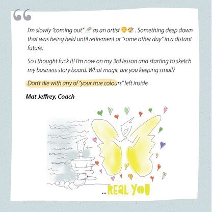 Visual Minds member drawing and testimonial, slide 10