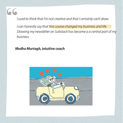 Visual Minds member drawing and testimonial, slide 5