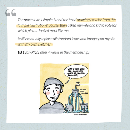 Visual Minds member drawing and testimonial, slide 3