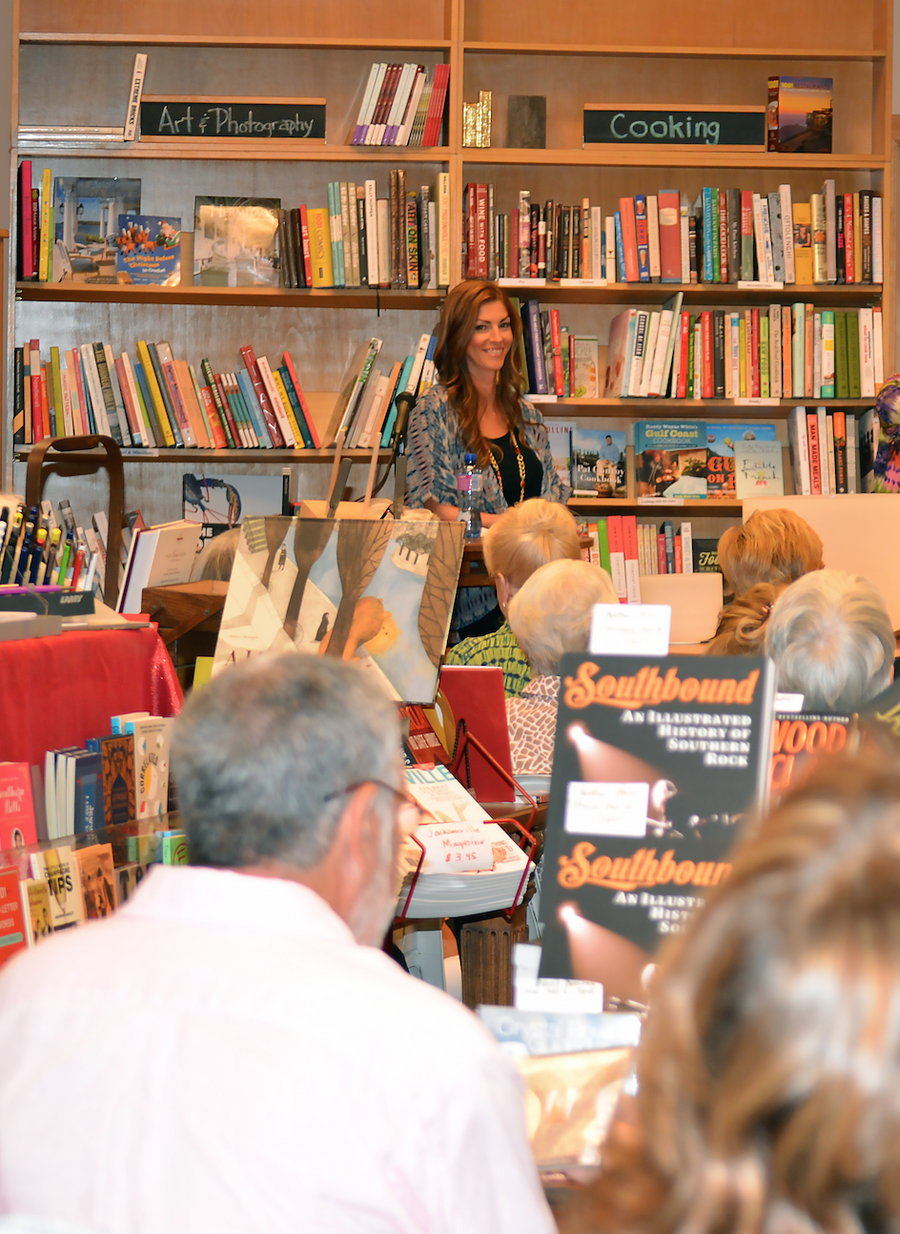 Heather Alice Shea speaking at a bookstore event
