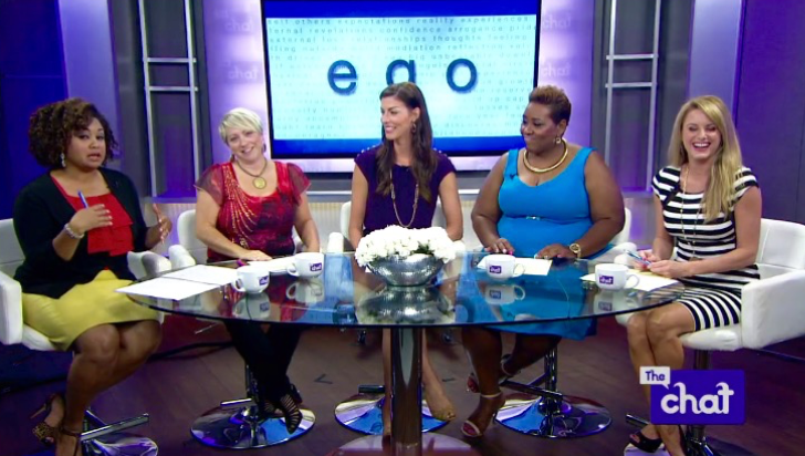 Heather Alice Shea on a television talk show panel