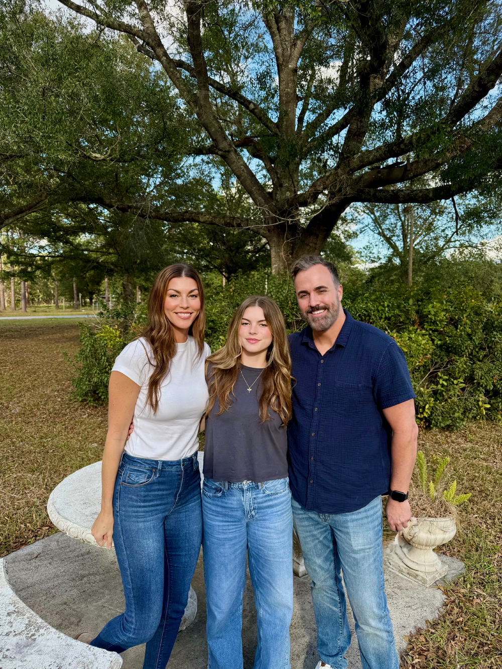 Heather with her daughter and husband