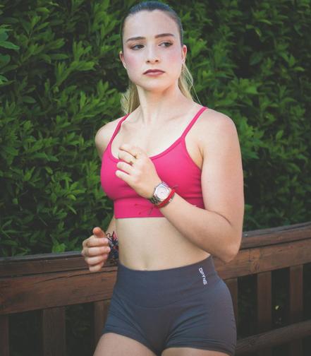 A woman running outdoors