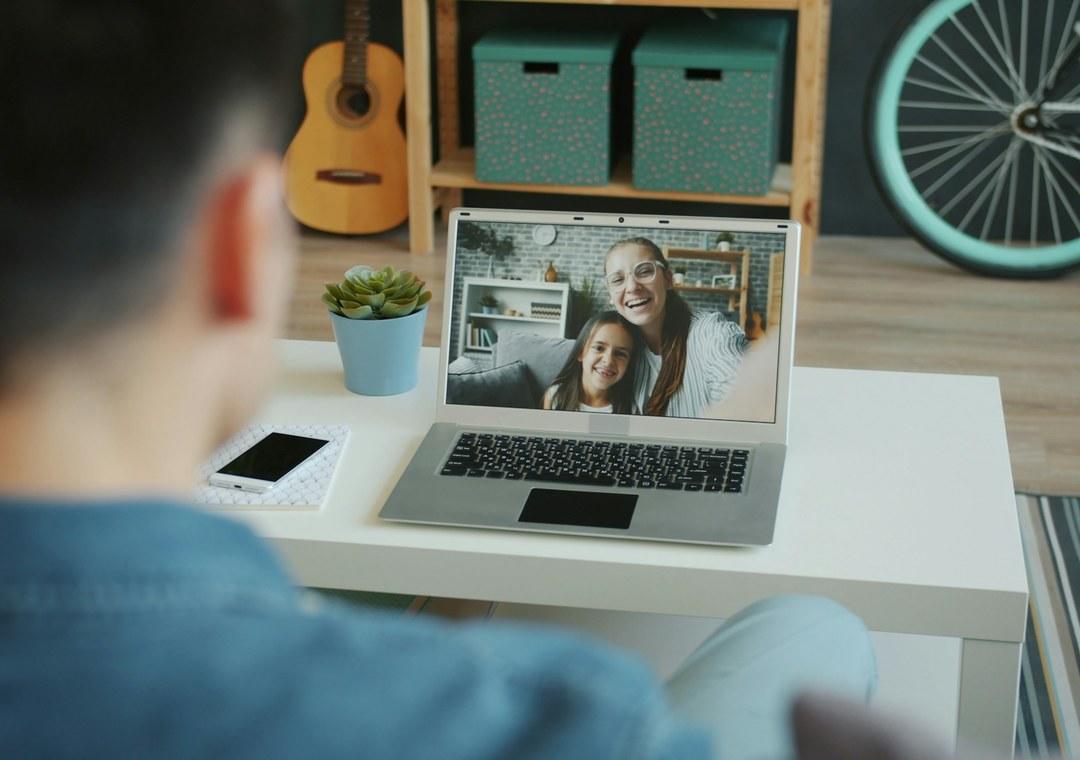 A man on a video call