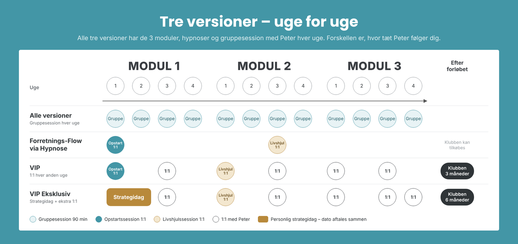 Oversigt - tre versioner samlet