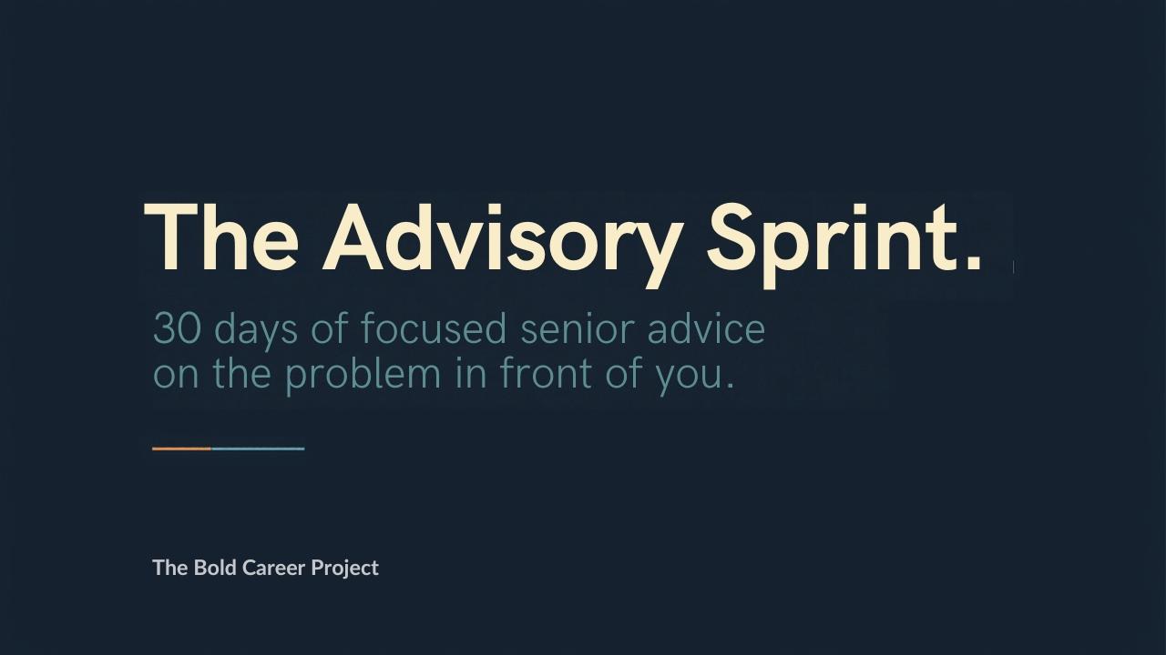 Bold Career_Product_Career Advisory_30 Days
