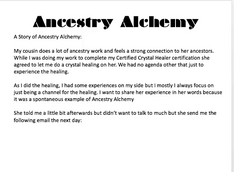 An Experience of Ancestry Alchemy