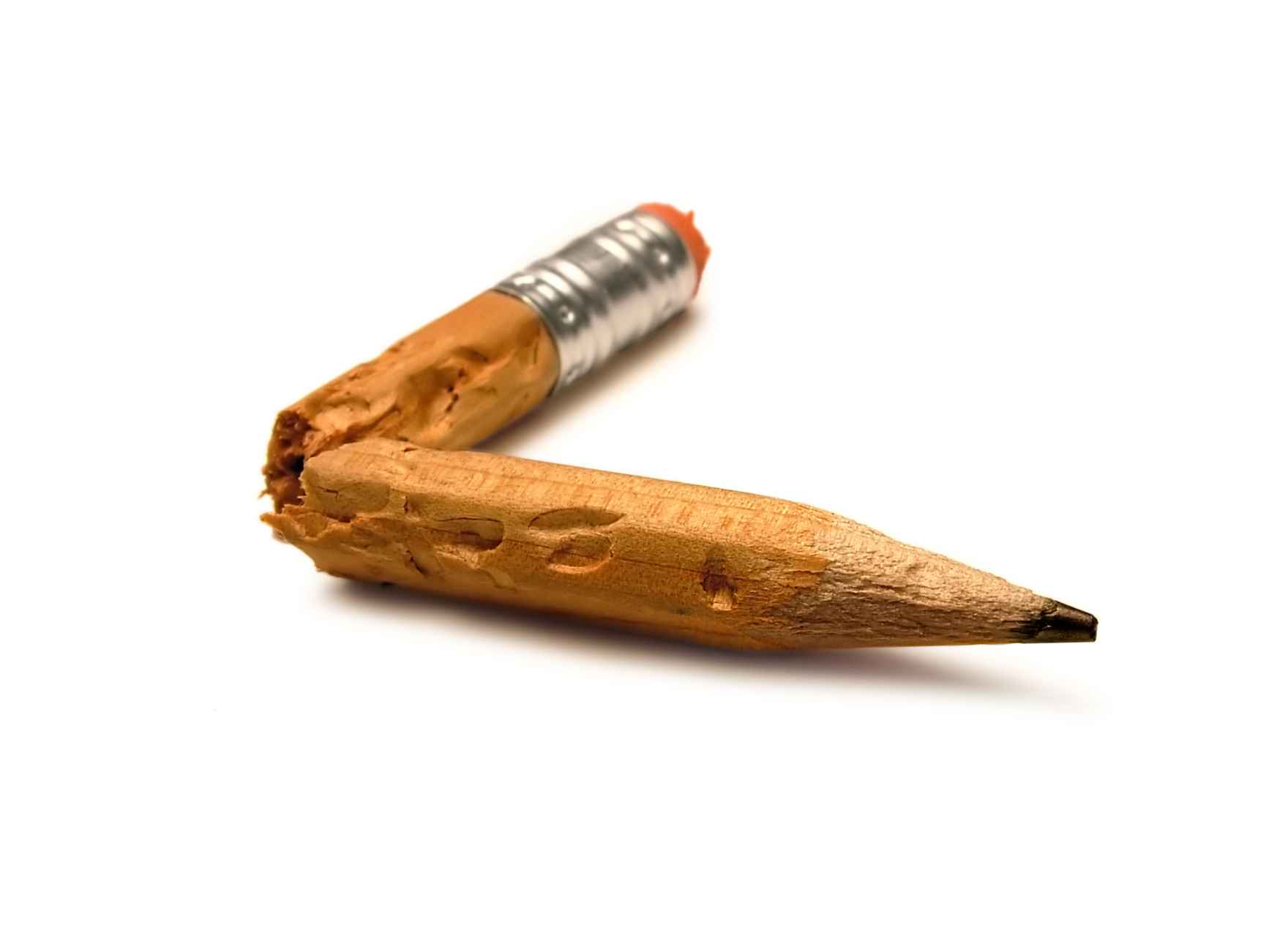 Knækket blyant