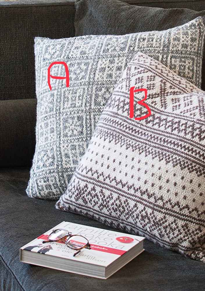TWO Norwegian Traditional Pillow Covers - "Voss" and "Setesdal" patterns