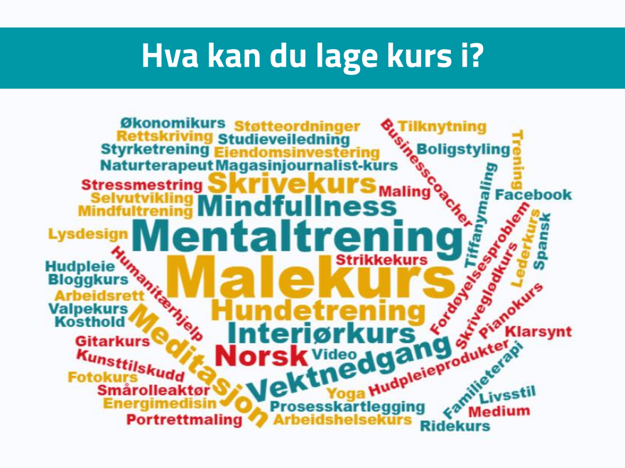 Hva kan du lage kurs i - ordsky