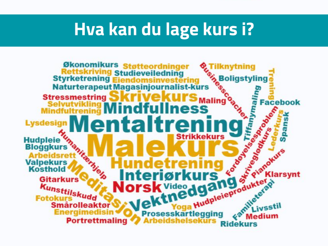 Hva kan du lage kurs i - ordsky