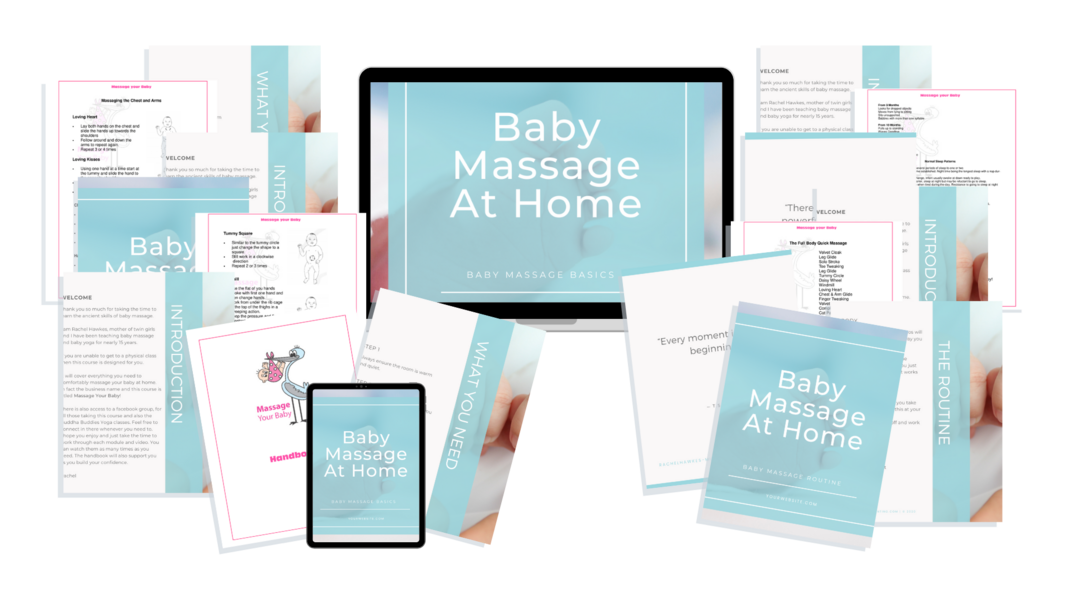 Baby Massage At Home Course Promo Graphic | rachelhawkes.com 2.0