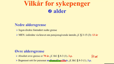 Alderskriteriet. Sykepenger 2020