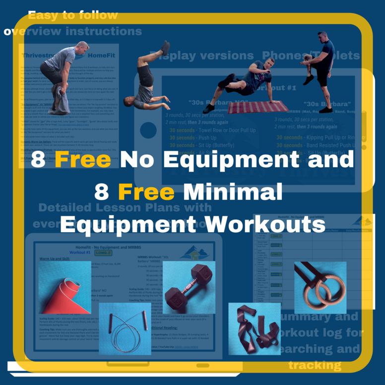 8 FREE No Equipment and Minimal Equipment Workouts