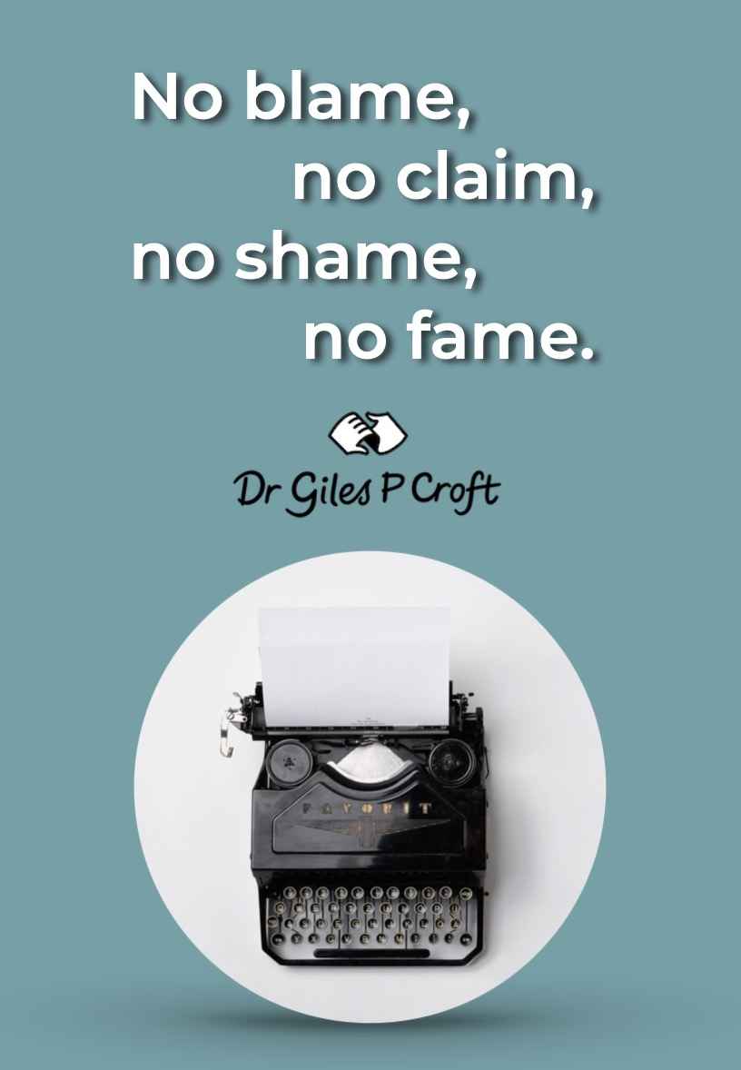 No blame claim shame fame