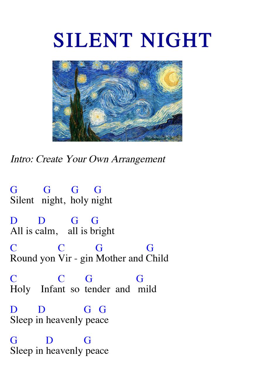 SILENT NIGHT in G - Straight Chords