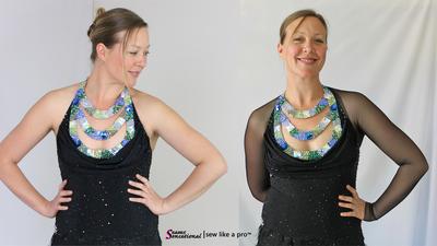 add sleeves rhinestoned necklace Smooth dance ballgown Bree Blevins, two views