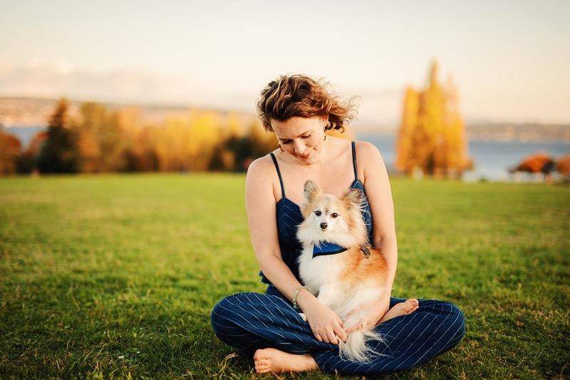 Lola on Caitlins Lap