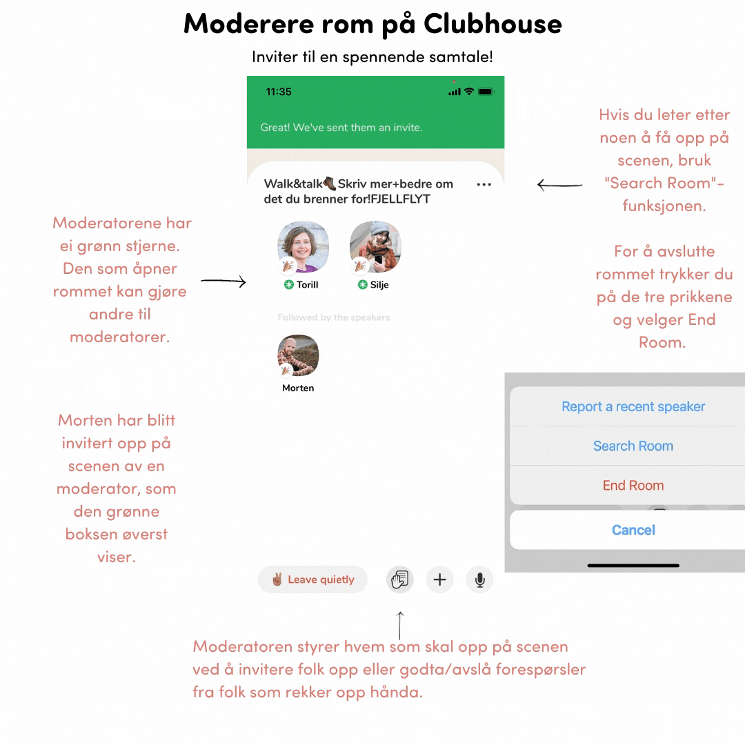 Clubhouse moderere rom