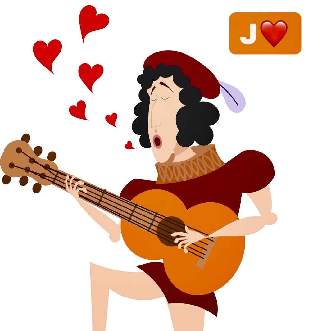 Jack of Hearts Cartomancy: Troubadour singing