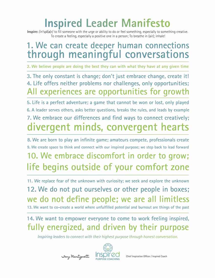 IPC Inspired Leader Manifesto