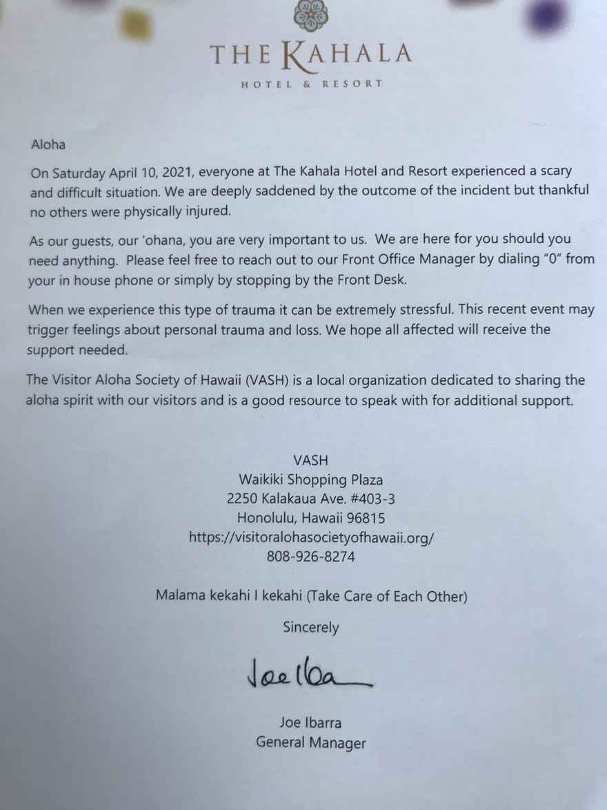 Kahala letter