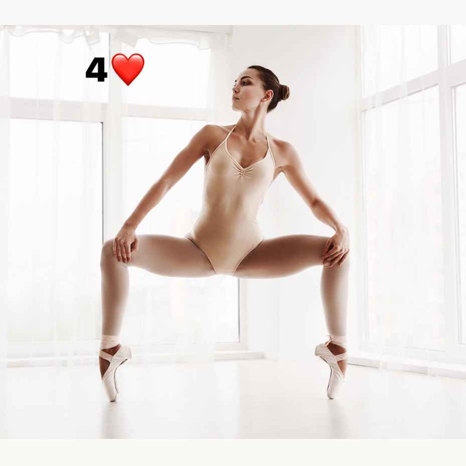Ballerina with four of hearts
