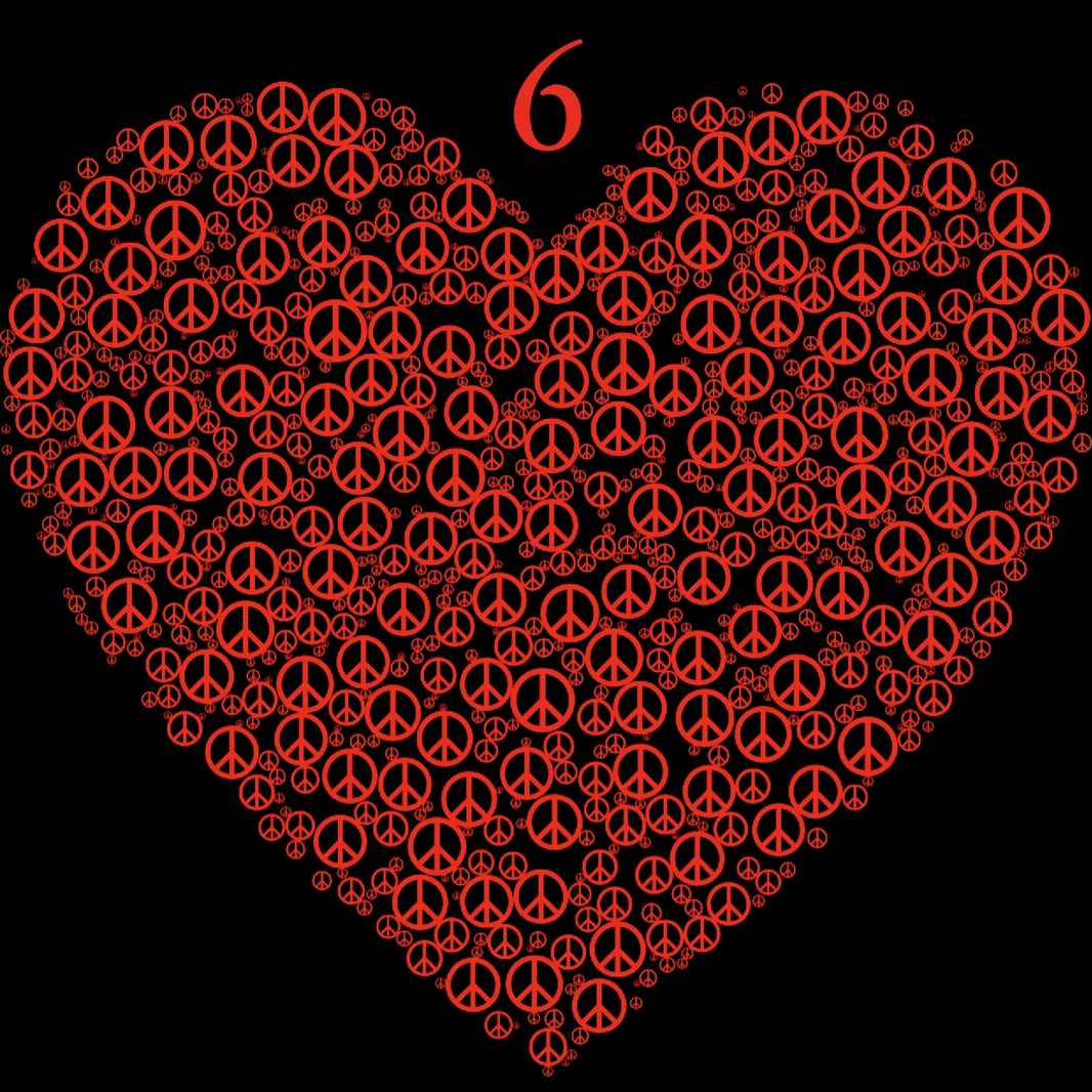 Six of Hearts: Peace Signs