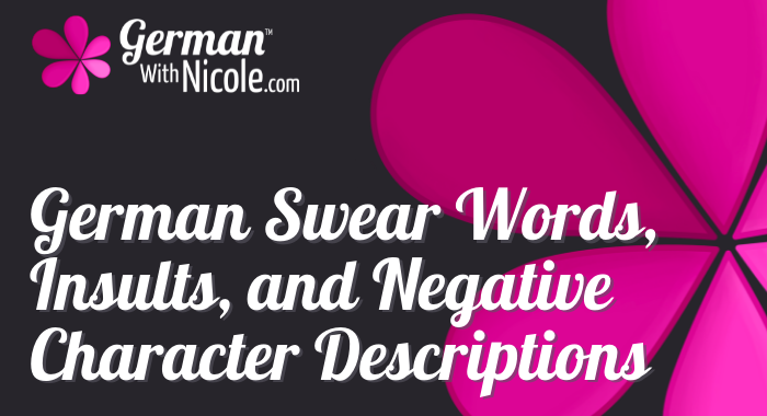German swear words insults negative character descriptions cover