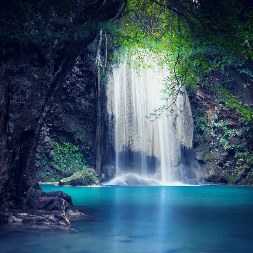 waterfall water blue majestic insta square