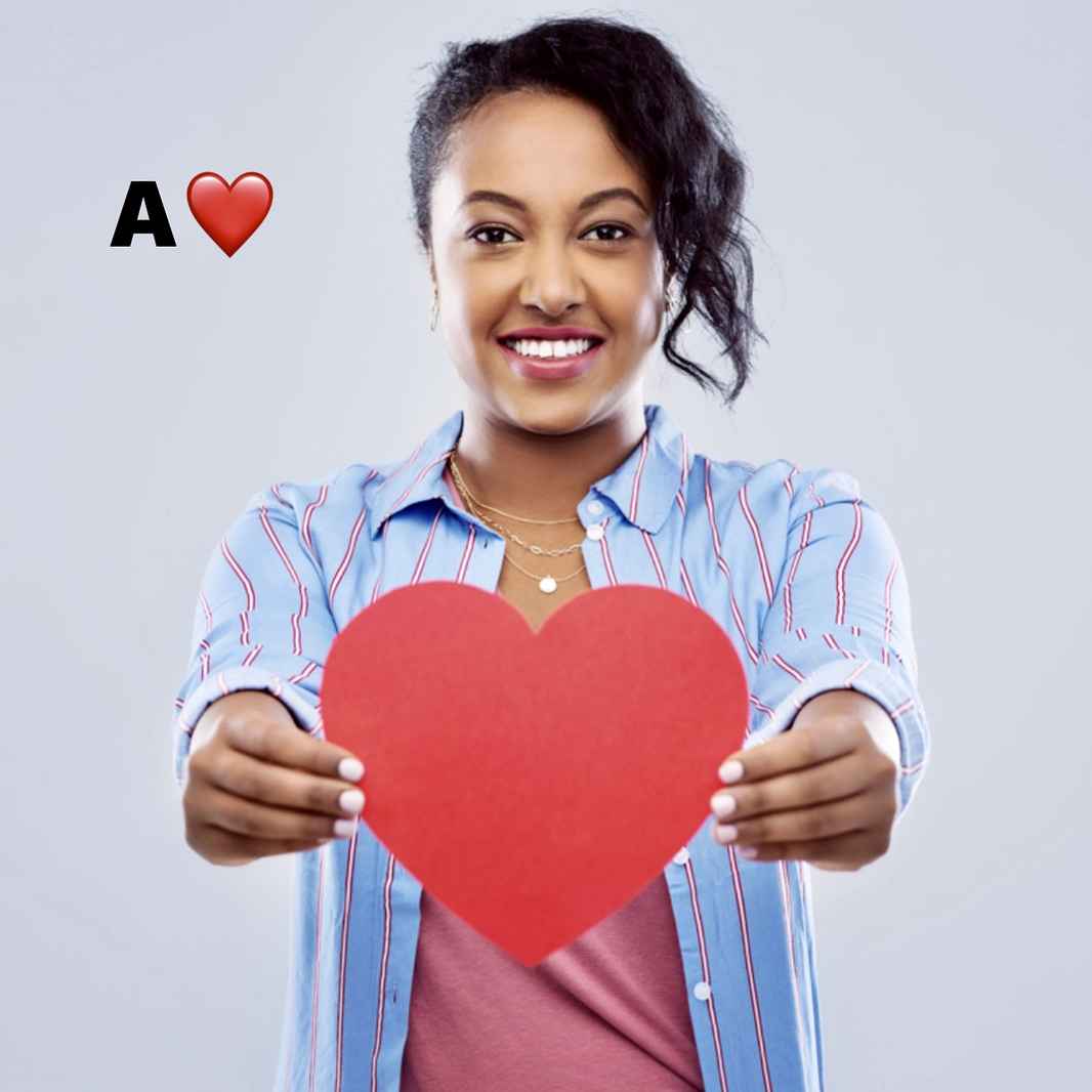 Ace of Hearts: Woman Holding Heart