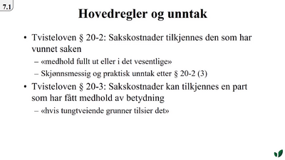 JK140921 Hovedregler og unntak